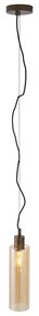 Hotel Chic Pendant Lamp Dark Bronze with Amber Glass - Stavelot