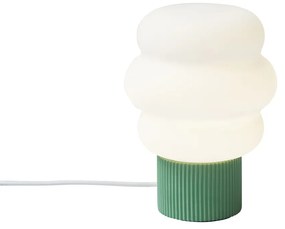 Lampada da tavolo Japandi verde con vetro opale 18cm - Miele