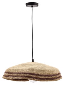 Kave Home - Lampada da soffitto Vinyola in fibre naturali con finitura naturale e in nero Ã˜ 44 cm