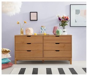 Cassettiera bassa in legno di pino in colore naturale 150x75 cm Post - Støraa