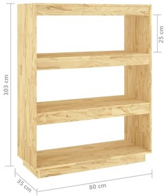 Libreria/Divisorio 80x35x103 cm in Massello di Pino