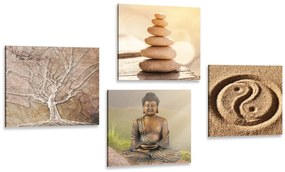 Set di quadri – Feng Shui in tonalità beige