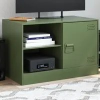 Mobile TV Verde Oliva 67x39x44 cm in Acciaio 841699