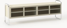 Credenza bassa in metallo con frontale in vetro Robyn