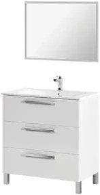 Mobile Bagno Bianco 80x45x86 cm con 3 Cassetti