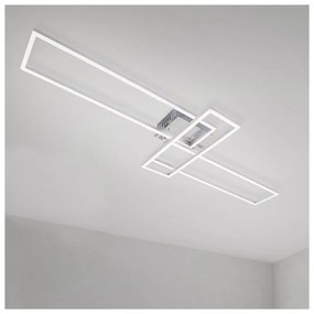 Plafoniera LED moderno Frames, argento 35x35 cm, luce CCT dimmerabile