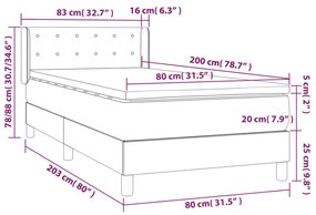 Giroletto a Molle con Materasso Blu 80x200 cm inTessuto