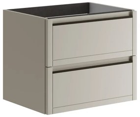 Mobile da bagno sotto lavabo Tratto beige opaco L 59.5 x H 50 x P 45.5 cm 2 cassetti, lavabo non incluso