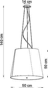 Lampada a sospensione nera con paralume in vetro ø 50 cm Tresco - Sollux