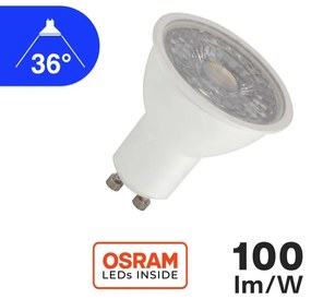 Faretto Spot GU10 6W, Angolo 36°, OSRAM LED Colore Bianco Caldo 3.000K