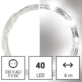 Catena LED da esterno natalizia 40xLED/9m IP44 bianco freddo