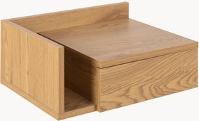 Comodino da parete effetto rovere con cassetto reversibile