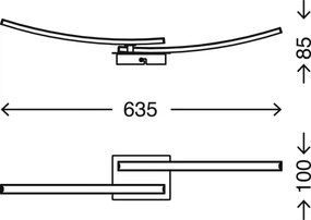 Plafoniera LED 2xLED/6W/230V 3000K, cromo opaco