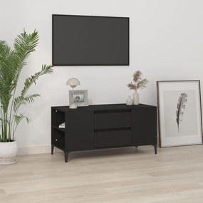 Mobile porta tv nero 102x44,5x50 cm in legno multistrato