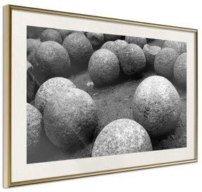 Poster  Stone Spheres  Cornice Quadri Cornice d'oro con passe-partout, Larghezza x Altezza Home decor 30x20