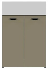 Mobile da bagno sotto lavabo COLAVENE Nobu beige opaco L 59 x H 71 x P 49 cm 2 ante, lavabo non incluso