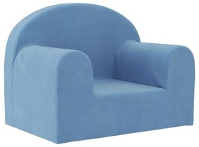 Divano per bambini blu in morbido peluche