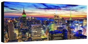 Stampa su tela New York skyline sunset, multicolore 190 x 90 cm