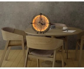 Li-Go 23688/DUB2 - Orologio LED con sensore di movimento, alimentazione 1xAA, diametro 32 cm, finitura in rovere