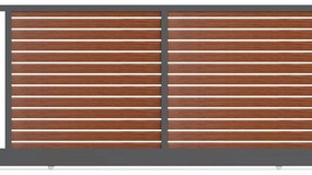 Cancello manuale scorrevole Maia120-20 ALBA in alluminio rovere dorato telaio grigio, reversibile, L 300 x H 160 cm