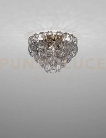 Giogali lampadadario a soffitto 50 cristallo fume' e bronzo opaco 4...