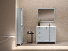 Mobile da bagno sotto lavabo VISOBATH Unike blu laccato opaco L 102.7 x H 85 x P 46 cm 3 cassetti 2 ante, lavabo posizionabile a destra non incluso
