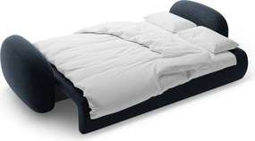 Divano blu scuro allungabile/con contenitore con rivestimento in ciniglia 262 cm Tonale – Cosmopolitan Design