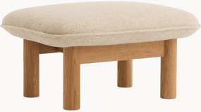 Poggiapiedi in legno di quercia con rivestimento in bouclé Brasilia