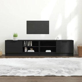 Mobili Porta Tv 2 Pz Neri 80x35x36,5 Cm İn Legno Multistrato /