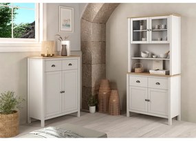 Cassettiera alta in pino bianco/naturale 90x110 cm Misti - Marckeric