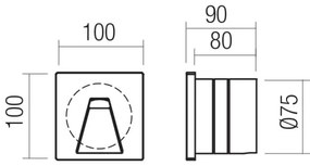 Redo 91196 - Lampada orientativa da esterno LED BAST LED/2,5W/230V IP65 antracite