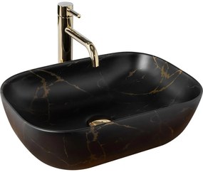 REA-U8908 - Lavabo da appoggio BELINDA 33,5x46,5 cm ceramica/nero/effetto marmo