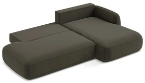 Divano angolare marrone allungabile (con penisola a destra/con chaise lounge) Hale – Makamii