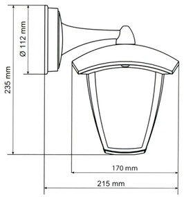Brilagi - Applique da esterno LED LUNA 1xE27/60W/230V IP44