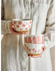 Ciotoline in set color salmone e color crema in gres 3 pz 500 ml Linora – Bloomingville