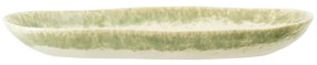 Piatto da portata in gres verde e bianco , 23,5 x 12,5 cm Paula - Bloomingville
