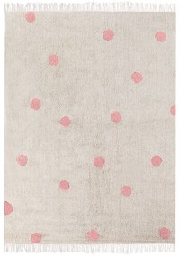 Tappeto per bambini cotone beige e rosa 140 x 200 cm DARDERE Beliani