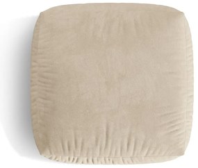 Poggiapiedi componibile beige con rivestimento in velluto Martina – Micadoni