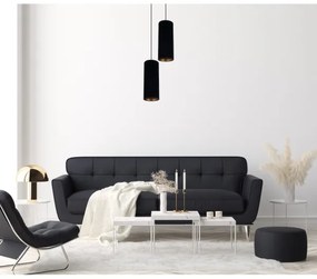 Lampadario a sospensione con filo AVALO 2xE27/60W/230V diametro 20 cm nero