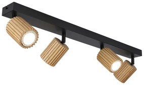 Brilagi - Faretto MODERN WOOD 4xGU10/8W/230V legno di caucciù/nero