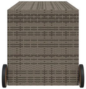 Contenitore da giardino con ruote grigio 283l in polyrattan