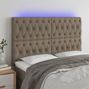 Testiera A Led Tortora 160x7x118/128 Cm İn Tessuto /