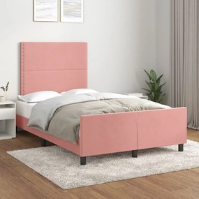 Giroletto Con Testiera Rosa 120x200 Cm İn Velluto /