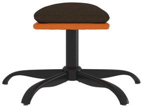 Poggiapiedi marrone 60x60x36 cm in tessuto e similpelle