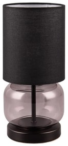 Lampada da tavolo nera e viola con paralume in tessuto (altezza 28,5 cm) Elio - Trio