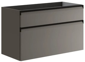 Mobile da bagno sotto lavabo Fusion grigio opaco L 99.5 x H 60 x P 45.5 cm 2 cassetti, lavabo non incluso