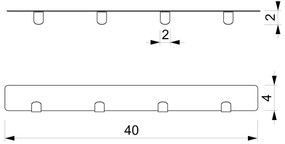Porta asciugamani da parete 40 cm bianco