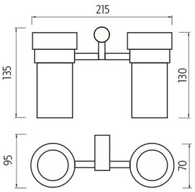 NIMCO BR 11058DW-26 - Porta spazzolini da parete BORMO vetro opaco/cromo lucido