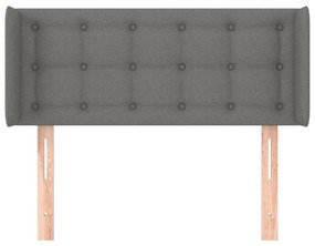 Testiera ad orecchio grigio scuro 103x16x78/88 cm in tessuto