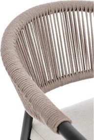 Sedia Da Esterno Impilabile Con Braccioli In Alluminio E Corda Millor Antracite E Khaki Bizzotto